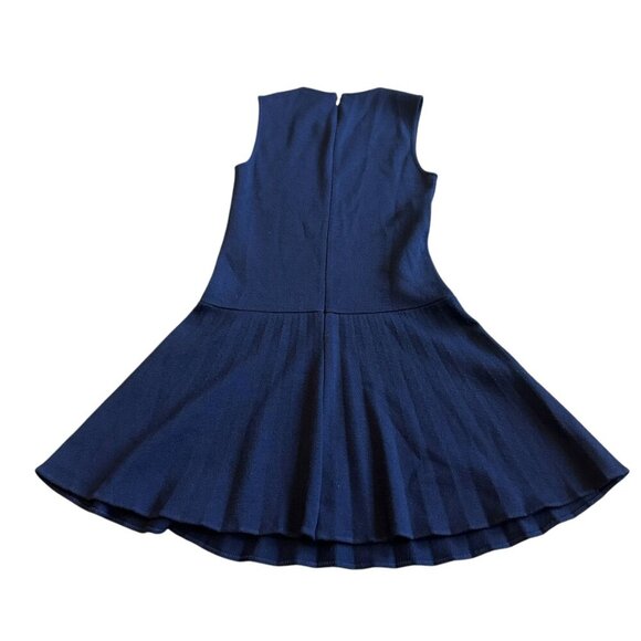 Theory Sleeveless Navy Wool Blend Fit N Flare Dress Skater Mini Size 0 Women's - Picture 6 of 11
